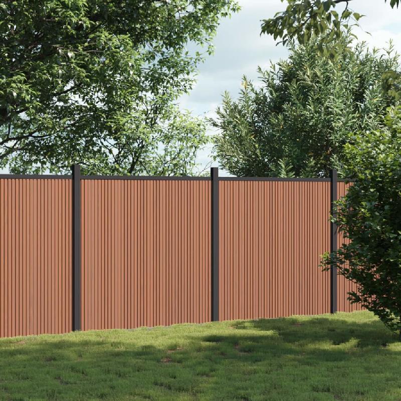 Vidaxl panneau de clôture marron 353x186 cm wpc 3282799_0