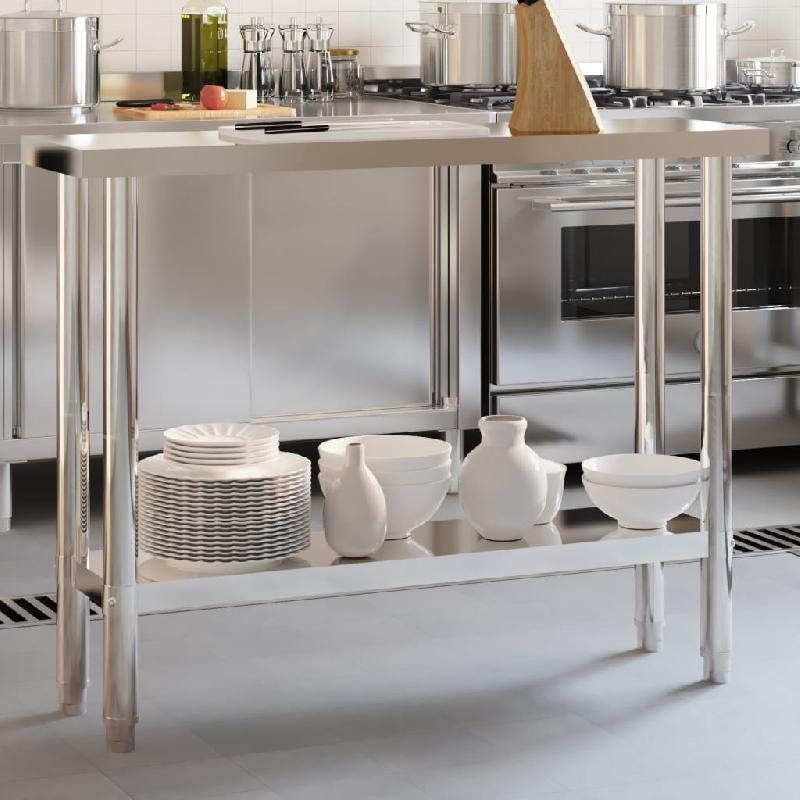 Vidaxl table de travail de cuisine 110x30x85 cm acier inoxydable 376452_0