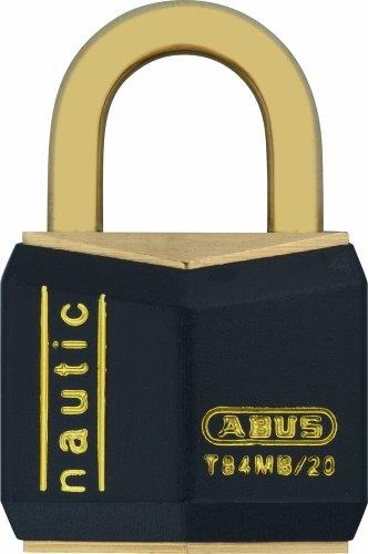 ABUS 24728 Nautic Inox Series - Cadenas en laiton avec passe partiel 840 - Finition noire - S'entrouvrant_0