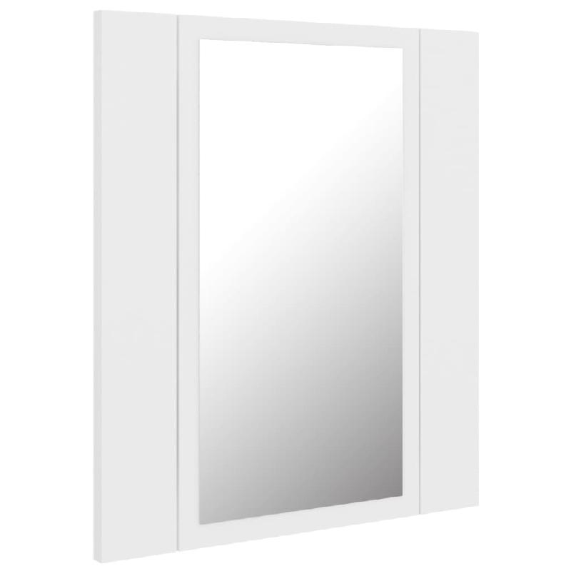 ARMOIRE SALLE DE BAIN À MIROIR LED 40 X 12 X 45 CM ACRYLIQUE BLANC 02_0006649_0