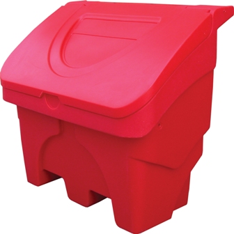 Bac à sel ou à sable PEHD 130 litres - rouge - résistant et étanche avec passages de fourches_0
