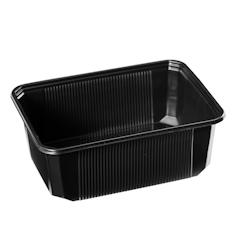 Barquette Noire Polypro 1000cc + couvercle par 300 pièces JORIDEAL - noir plastique polypropylène 5414304171574_0