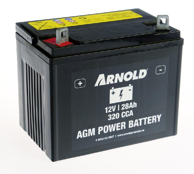 Batterie AZ107/AGM U1-320 SLA pour tracteur tondeuse - Terminal positif gauche_0