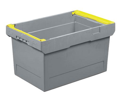 Caisse plastique delta grise 58 litres avec supports_0