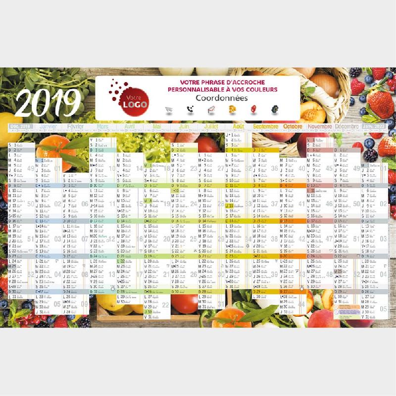 Calendrier fruit et légume - personnalise - bancaire - rigide - fabricant_0