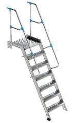 Escalier aluminium fixes accès et travail avec plateforme 60°_0