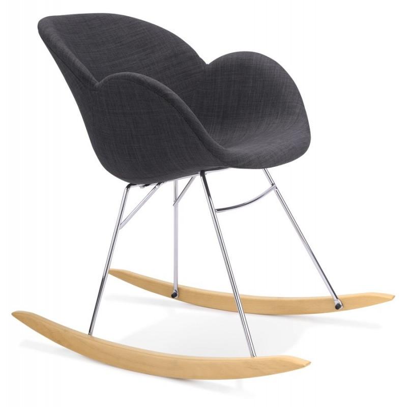 Fauteuil à bascule design Rollio 84 cm gris foncé - Paris Prix - Design scandinave, assise confortable_0
