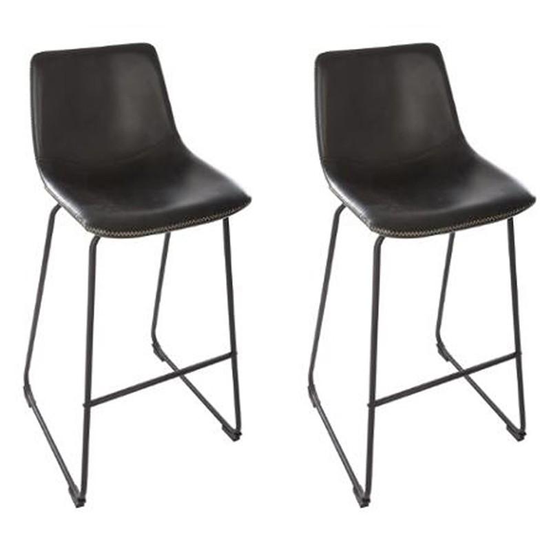 LOT DE 2 TABOURETS DE BAR GARDANO 101CM NOIR - PARIS PRIX_0