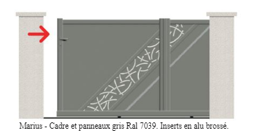 Portail coulissant à rail marius / droit / plein / en aluminium_0