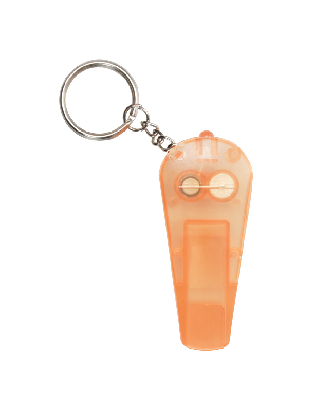 Porte-clés publicitaire - lampe et sifflet en plastique frosty - couleur orange_0