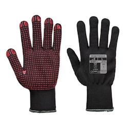 Portwest - Gants manutention avec picots PVC sur la paume POLKA Noir Taille 7 - 5036108293391_0