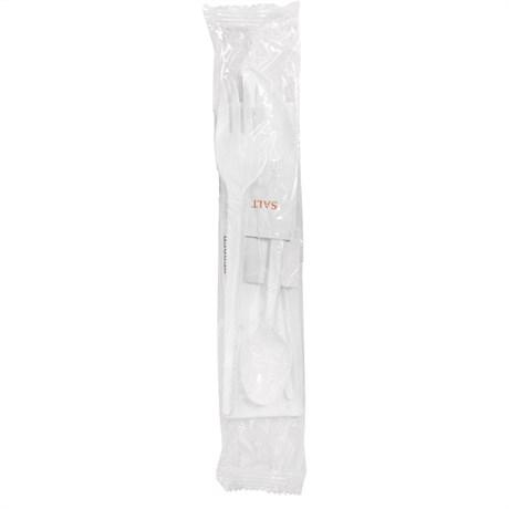 SACHET COUVERTS 6/1 SEL POIVRE 17 CM PS BLANC VENDU PAR 500)