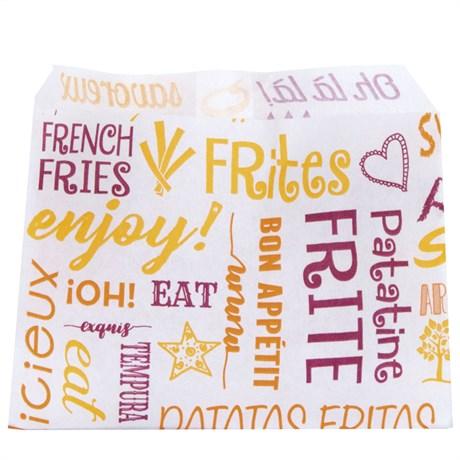 SACHET FRITES PAROLE 34 G/M² 12X9 CM BLANC INGRAISSABLE (VENDU PAR 1000)