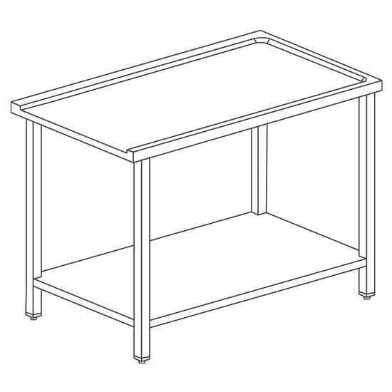 Table d'entrée ou de sortie pour lave-vaisselles à capot, l=1000 mm - Z/TU1000_0