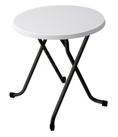 TABLE DE TERRASSE RONDE ALSACE LIN BLANC 60 CM