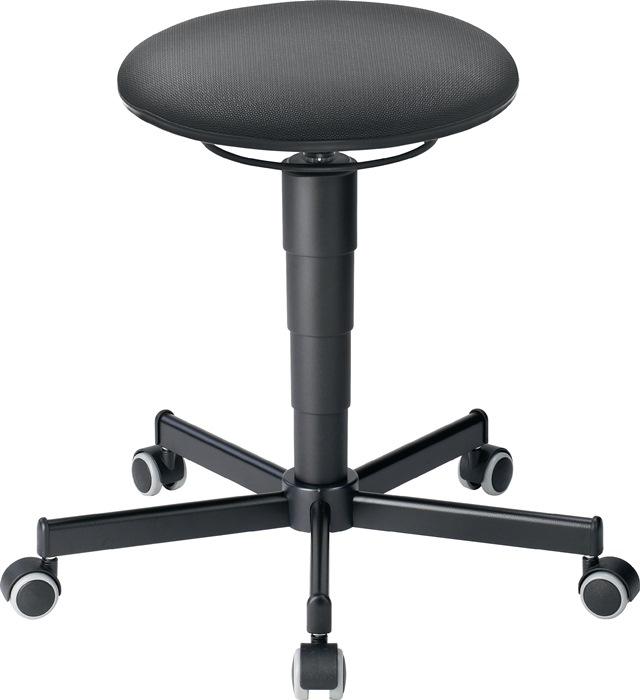 Tabouret de bureau pivotant BIMOS - Tissu Supertec gris - Réglage de hauteur 460-630 mm - Roulettes de sécurité_0