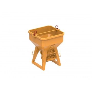Benne à béton TU PF - droite avec mécanisme, boucles de levage et tuyau de 3m_0