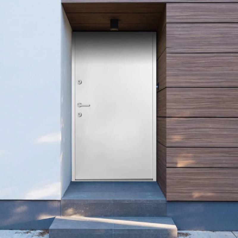 Vidaxl porte d'entrée blanc 100x200 cm aluminium 3190557_0