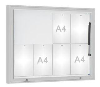 Vitrine d'affichage extérieure anodisée 75 - Simple face - Taille de l'affichage de 8 à 30 A4 - Épaisseur 75 mm_0