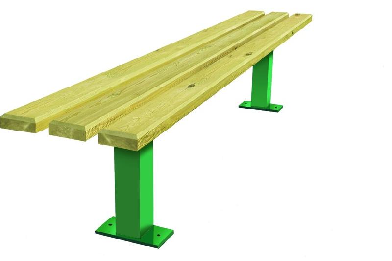 Banc public en bois - CDirect-Pro Los Angeles - 3 lames en pin ou bois exotique - Dimensions 1.95m_0