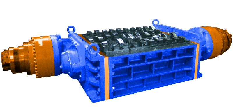 Broyeur industriel 2 arbres - 2R 75 - moteur hydraulique 75 HP pour déchets industriels_0