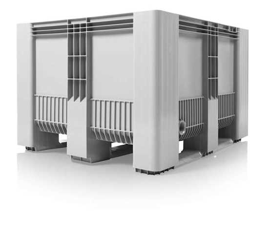 Caisse-palette monobloc 1000x1200 pleine à semelles grise - CPP1012/SB3/G_0