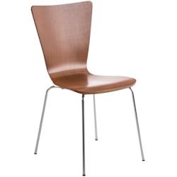 Décoshop26 - Chaise de cuisine salle à manger x1 empilable en bois marron et structure stable à quatre pieds en métal 10_0003242 - marron 30002514_0
