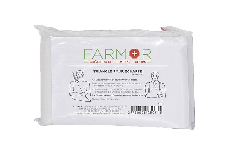 ECH 6071 TR - Matériel de secourisme - Farmor - Écharpe triangulaire non tissée pour soutien et maintien_0