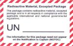 Étiquette matières radioactives en colis excepté - 7,4x10,5 cm - Paquet de 100 - Référence 46712_0
