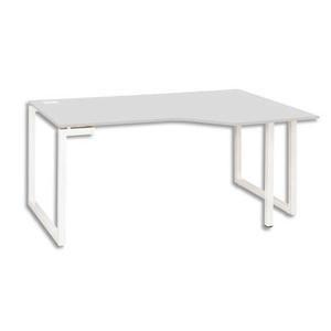 Bureau d'angle Gautier Office - plan compact avec retour droit - pied cadre gris Sunday - L160/60 x H73 x P105/80 cm_0