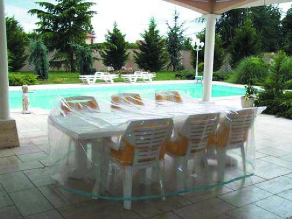 HOUSSE DE JARDIN PLASTIQUE TABLE RECT + CHAISES