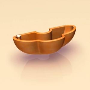 Jardinières en polyéthylène demi vasque - forme pétales - 22L substrat - 7L réserve d'eau_0