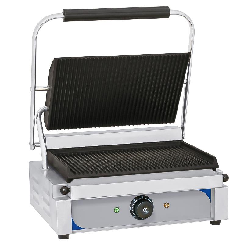 Panini grill, plaques rainurée-rainurée en acier inoxydable 2200 W_0