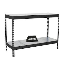 PROREGAL Étagère pour charges lourdes MINI METAL YETI TWO | HxLxP 90x150x45cm | Charge du compartiment 400kg | anthracite - gris métal PR_RS145-13_0