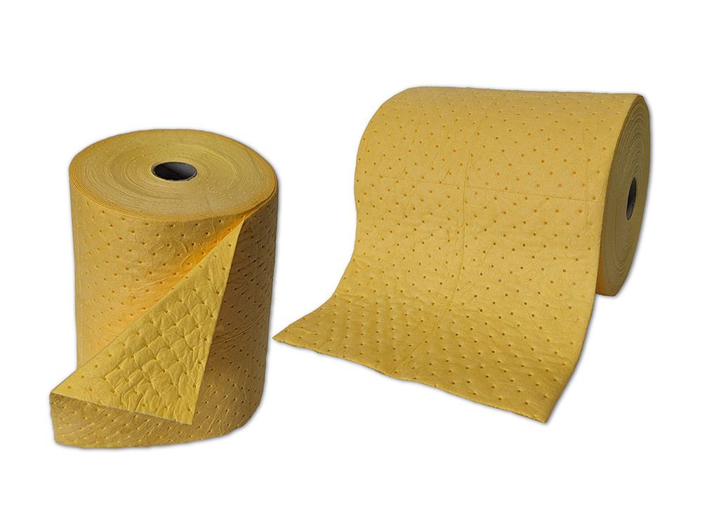 Rouleau absorbant renforcé double épaisseur pour produits chimiques 46m x 38cm_0