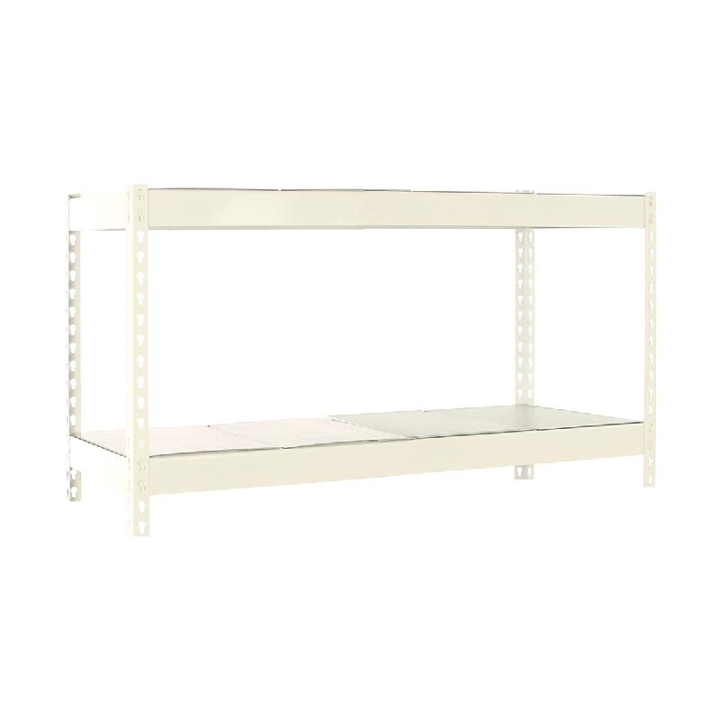 SimonRack Rayonnage industriel, 900x1200x600 mm, 400 kg au point de flexion, 2 étagères métalliques, rayonnage garage, Blanc/Galvanisé- Ecoforte -_0