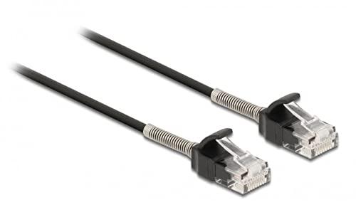 DELOCK - Câble RJ45 mâle à RJ45 mâle avec protection courbe - Cat.6A - 0,25 m - Noir_0