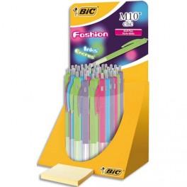 BIC STYLOS BILLE RÉTRACTABLES M10 FASHION CORPS COLORÉ,ENCRE FANTAISIE (ROSE,TURQUOISE,VIOLET,VERT CLAIR)