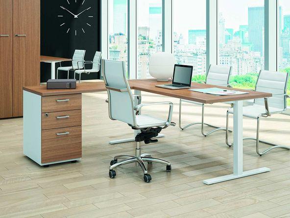 Bureau d'angle Alerion - avec retour et caisson porteur 3 ou 4 tiroirs_0