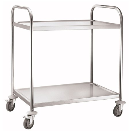 CHARIOT DE SERVICE 2 PLATEAUX INOX