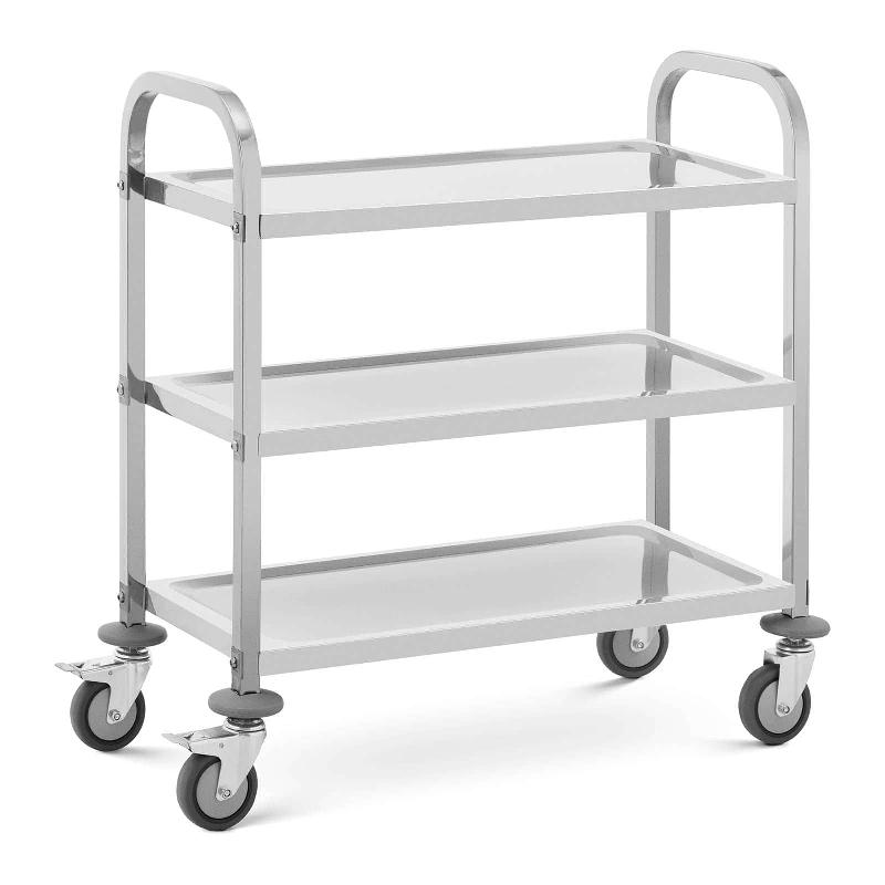 CHARIOT DE SERVICE 3 PLATEAUX 69 X 34 X 3 CM 81 KG ACIER INOXYDABLE PROFESSIONNEL 14_0005049_0