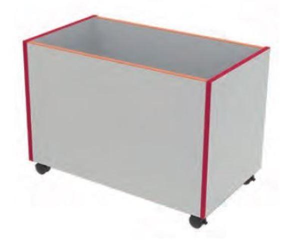 Coffre de rangement sur roulettes 1 case - 4 dimensions disponibles - Structure mélaminé non feu M3_0