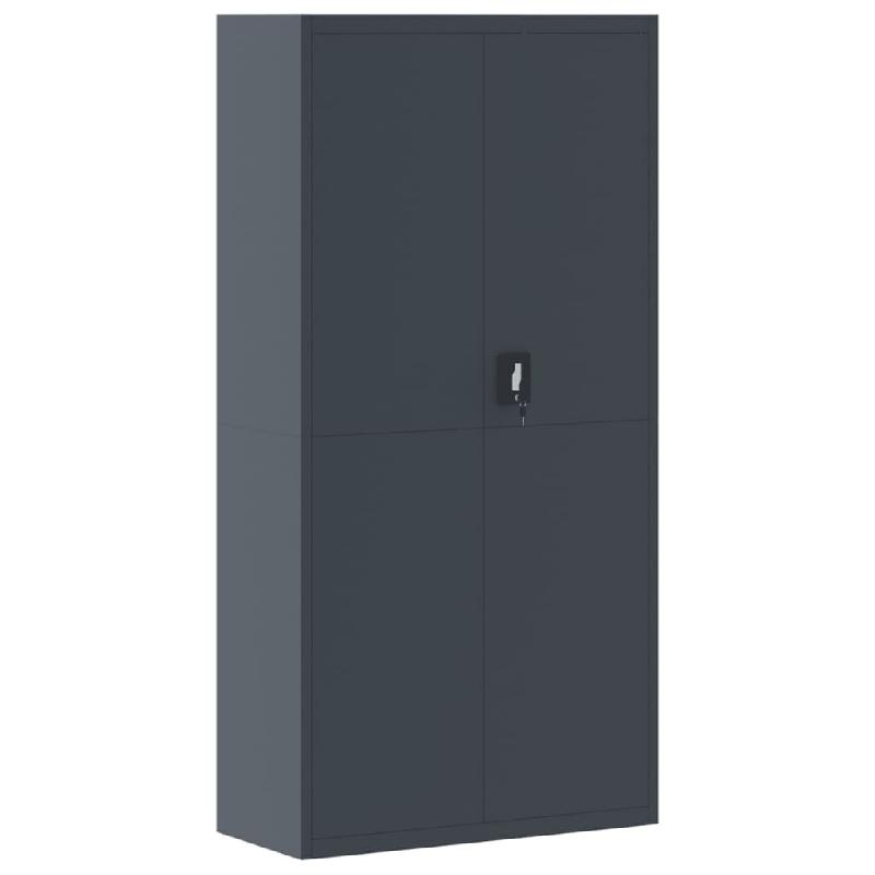 Décoshop26 - Caissons à tiroirs meuble de bureau 4 étagères réglables 90 x 40 x 180 cm acier anthracite DEC024505 - acier 3000254740681_0