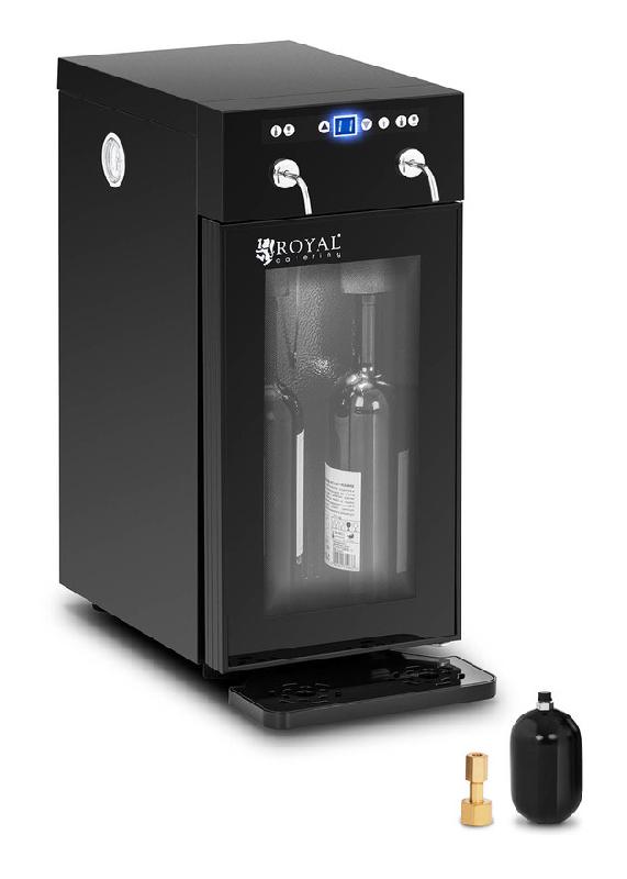 ROYAL CATERING - DISTRIBUTEUR DE VIN AU VERRE CAVE À VIN MINI FRIGO BAR ACIER LED 2 BOUTEILLES - GRIS, ARGENT