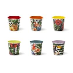 Excelsa lot de 6 tasses à café Tropical Chic porcelaine 9 cl multicolore - multicolore porcelaine 67398_0