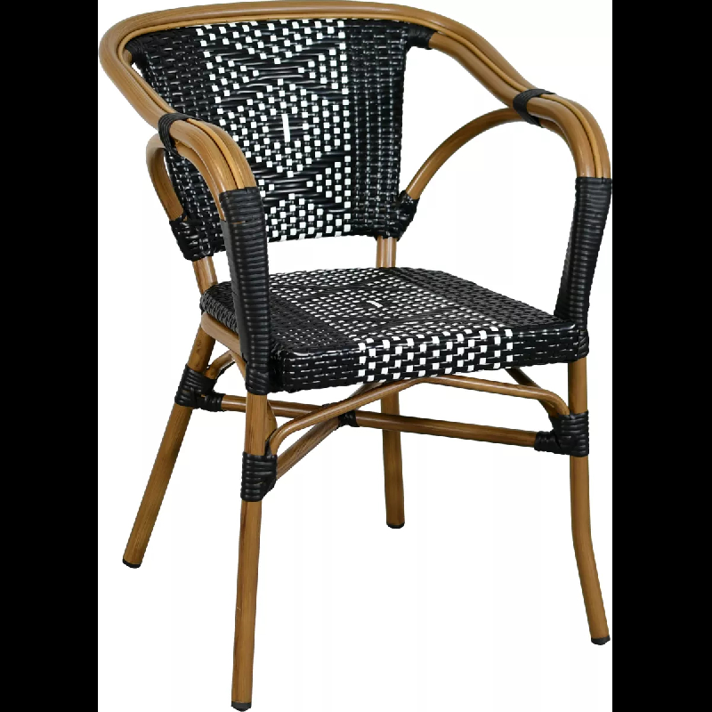 Fauteuil CABOURG aluminium rotin tressage nylon - extérieur bistrot terrasse_0