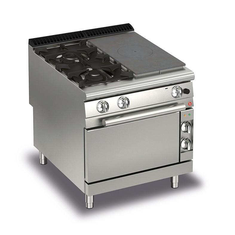 Fourneau vifs gaz sur four électrique - 4 feux - 90QTPMFG801SX_0