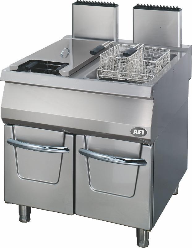 Friteuse à gaz professionnelle - 2 cuves de 22 L sur coffre - FR9G80 - 44 kW - 4 paniers_0
