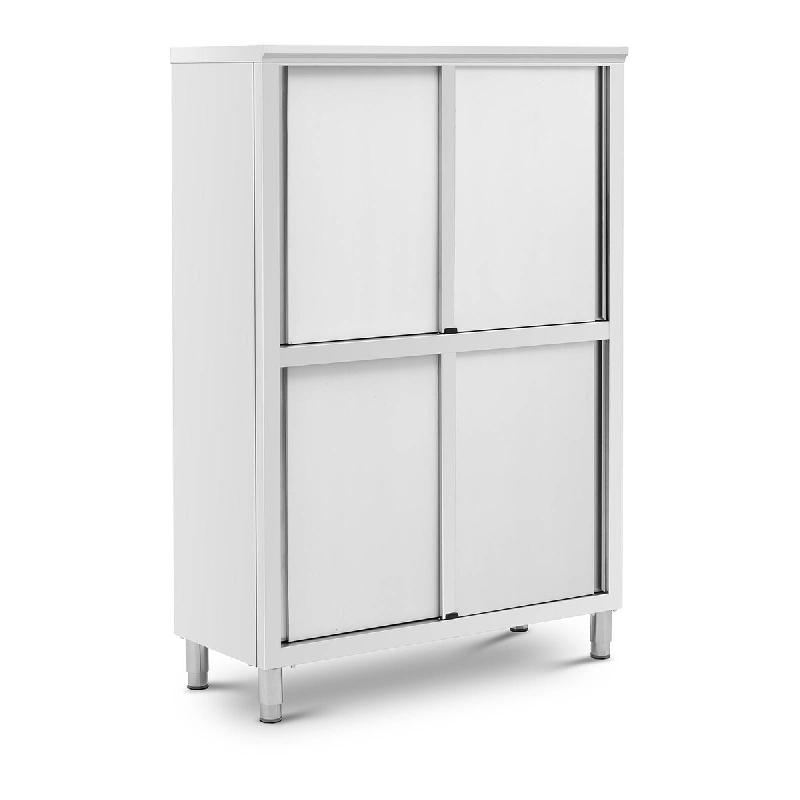 Helloshop26 - Armoire 120 x 50 x 180 cm 4 étagères jusqu'à 200 kg armoire chambre armoire dressing acier inoxydable 14_0005157 - inox 3000229621533_0