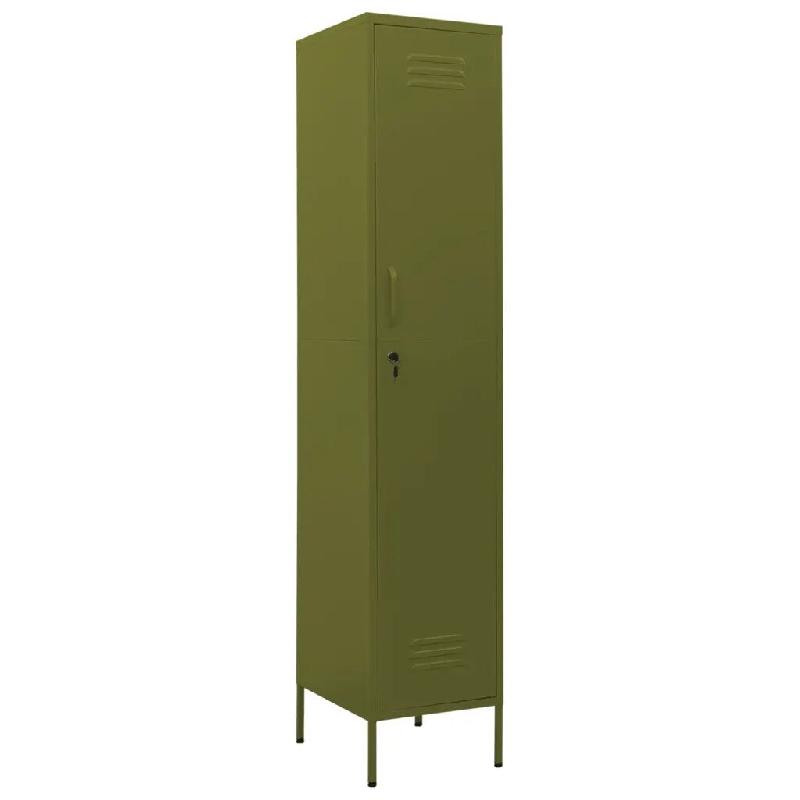 Helloshop26 - Armoire à casiers moderne avec 4 étagères réglables bureau 35 x 46 x 180 cm en acier vert olive 02_0046885 - vert acier 3000234476869_0